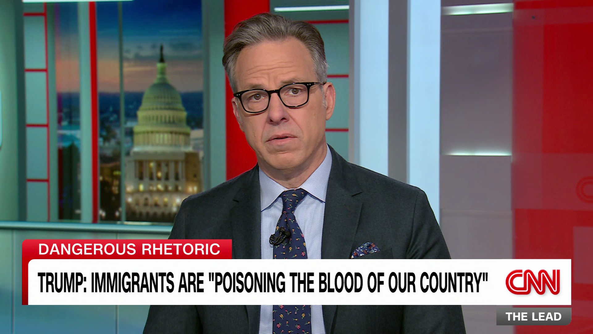 CNN chyron about Trump's anti-immigration rhetoric.