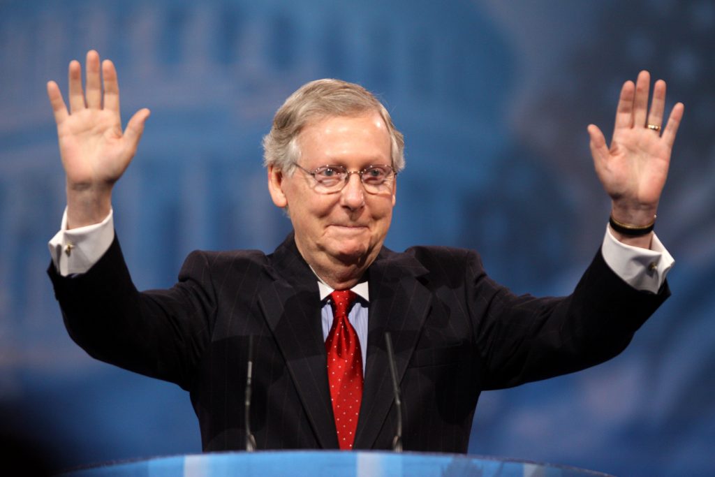 Senator Mitch McConnell of Kentucky speaking at the 2013 Conservative Political Action Conference (CPAC) in National Harbor, Maryland. By Gage Skidmore